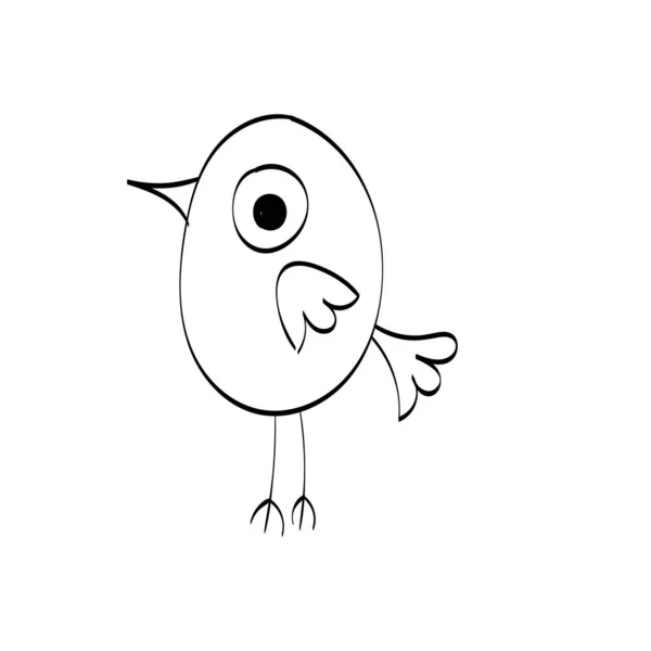 Cute Hand Drawn Bird Design Print Use Poster Card Flyer — 스톡 벡터