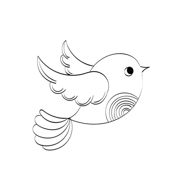 Design Oiseau Dessiné Main Mignon Pour Impression Utilisation Comme Affiche — Image vectorielle