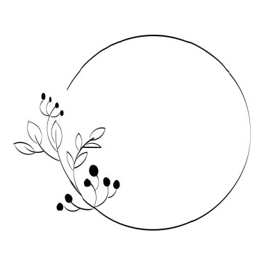 Soyut şekilli Çiçek Çizgisi Sanatı, Çiçek Logosu, Düğün Arkaplanı.