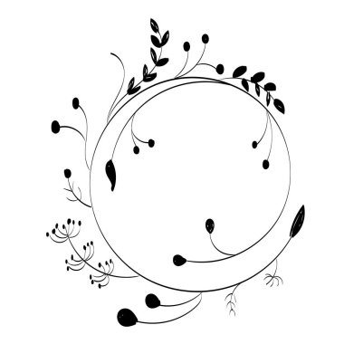 Soyut şekilli Çiçek Çizgisi Sanatı, Çiçek Logosu, Düğün Arkaplanı.