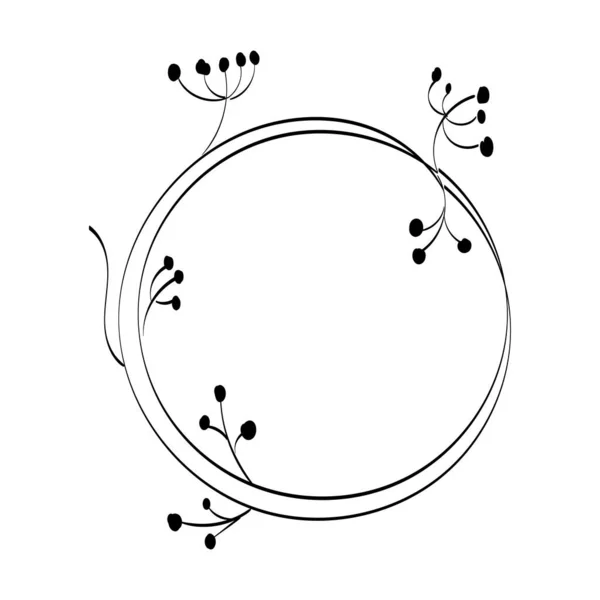 Ligne Couronnes Fleurs Art Avec Forme Abstraite Logo Floral Fond — Image vectorielle