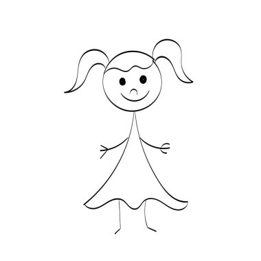 Baskı için komik el çizimi çöp adam tasarımı veya poster, kart, el ilanı ya da tişört olarak kullanılacak