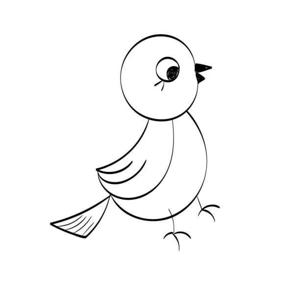 Roztomilé Ručně Kreslené Pták Design Pro Tisk Nebo Použití Jako — Stockový vektor