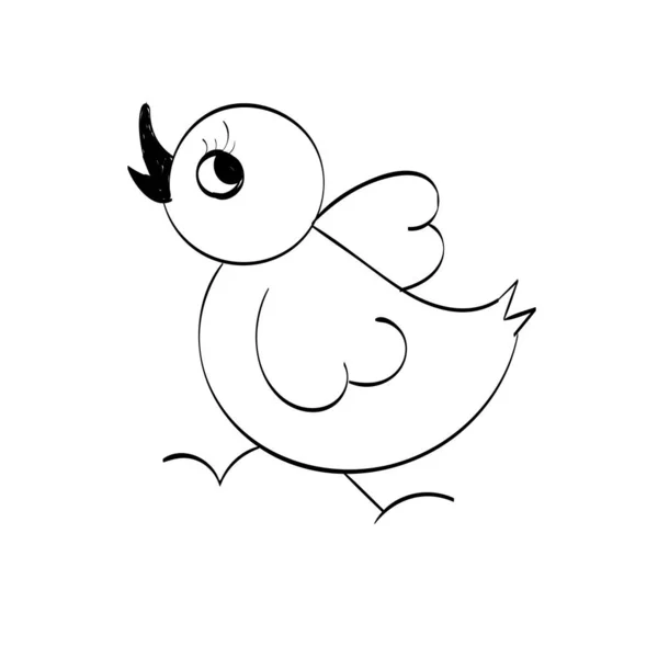 Lindo Diseño Pájaro Dibujado Mano Para Imprimir Usar Como Póster — Vector de stock