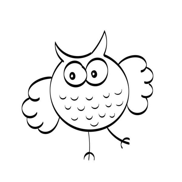 手绘可爱猫头鹰的性格 猫头鹰的象征 明亮的猫头鹰有着不同的情感 — 图库矢量图片