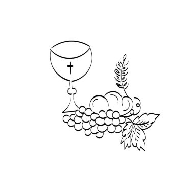 Hristiyanlığın el çizimi sembolü. Hristiyan logosunun vektör çizimi. Hristiyan sanatı poster, kart, el ilanı, dövme ya da tişört olarak kullanılır.