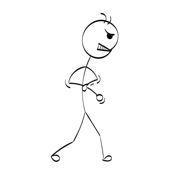 Figure Bâton Dessin Animé Vectoriel Illustration Personnage Pour Impression Utilisation — Image vectorielle