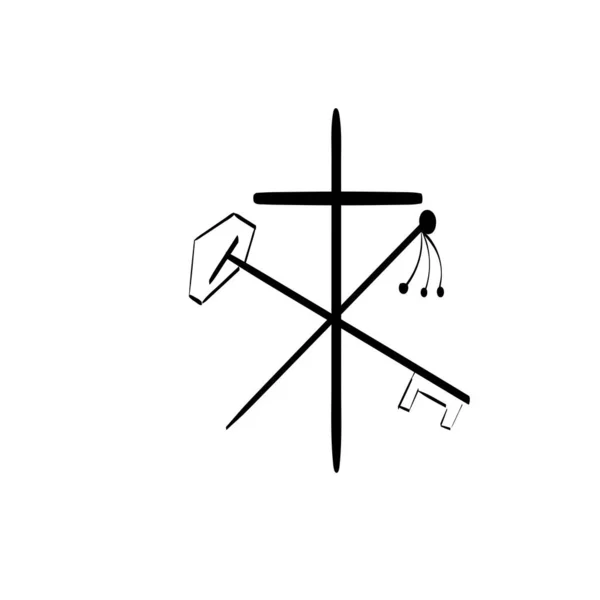 Ручний Малюнок Символу Християнства Векторна Ілюстрація Християнського Логотипу Християнське Мистецтво — стоковий вектор