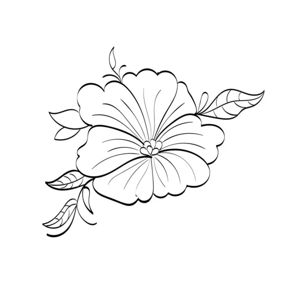 Abstrakte Blume Bedruckbare Blume Stickmuster Design — Stockvektor