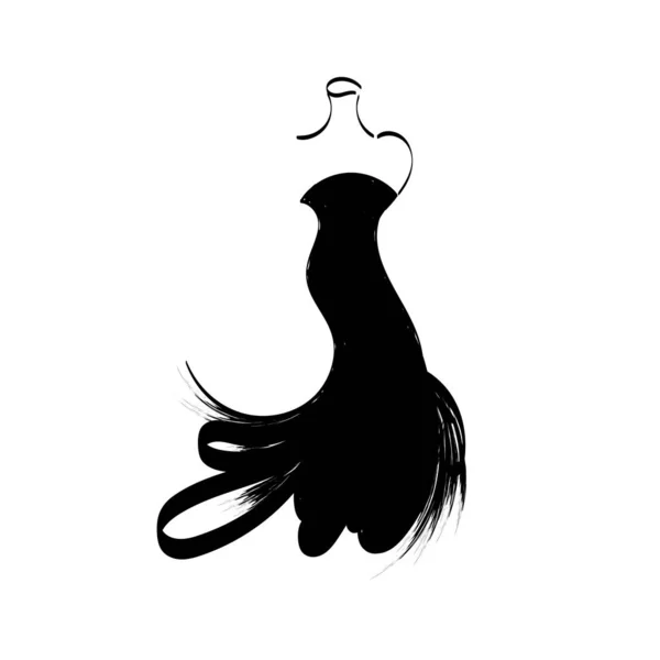 Robe Mannequin Silhouette Dessin Main Illustration Vecteur — Image vectorielle