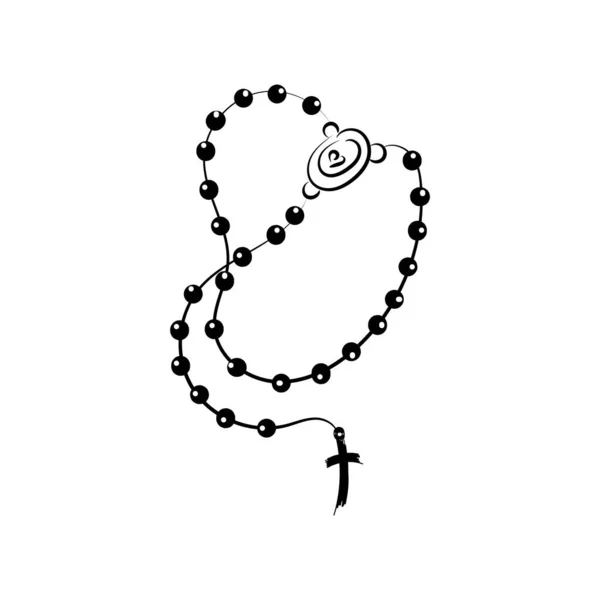 Christian Tattoo Design Rosary Use Poster Card Flyer Tattoo Shirt — Image vectorielle