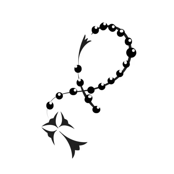 Christian Tattoo Design Rosary Use Poster Card Flyer Tattoo Shirt — 图库矢量图片