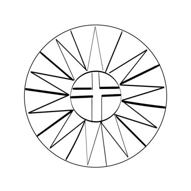 Hıristiyan Sanatı. Baskı için lekeli cam tasarımı veya poster, kart, broşür veya tişört olarak kullanılıyor