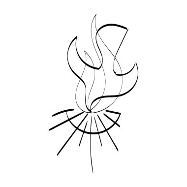 Hıristiyan Sanatı. El yapımı dini unsur. Baskı ya da poster, kart, broşür ya da tişört olarak kullanılacak İncilsel İllüstrasyon