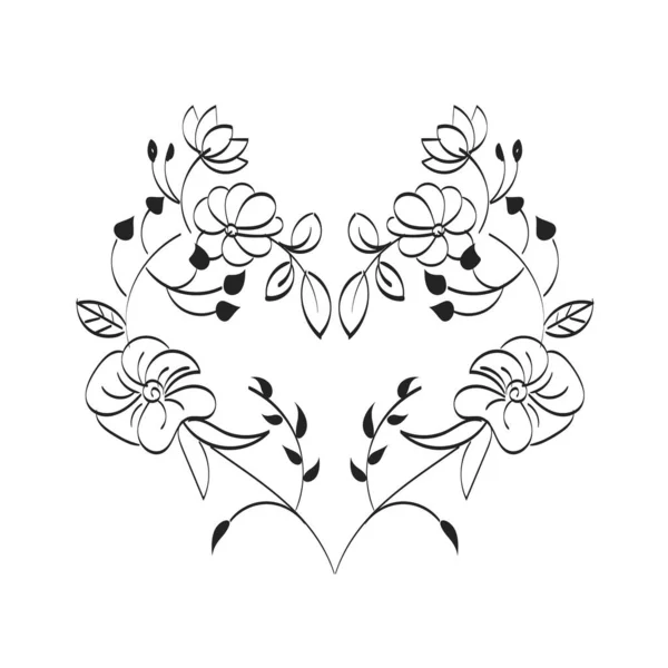 Fleur Abstraite Motif Broderie Fleur Imprimable Design — Image vectorielle