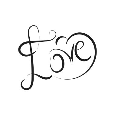  Line Drawing Of Love. Hand Drawn Heart Decorative Design for print or use as poster, card, flyer, Tattoo or  T Shirt