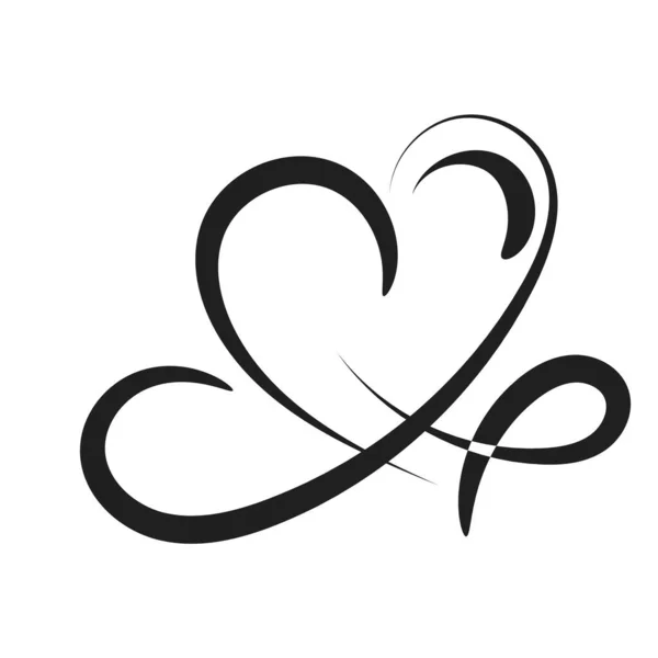 Line Drawing Love Hand Drawn Heart Decorative Design Print Use — стоковий вектор