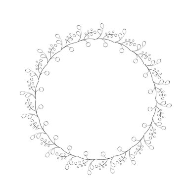 Frame leave vector. Hand Drawn Floral frame. Floral vintage decorative floral frame.