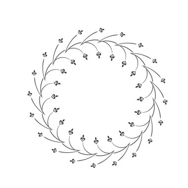 Frame leave vector. Hand Drawn Floral frame. Floral vintage decorative floral frame.