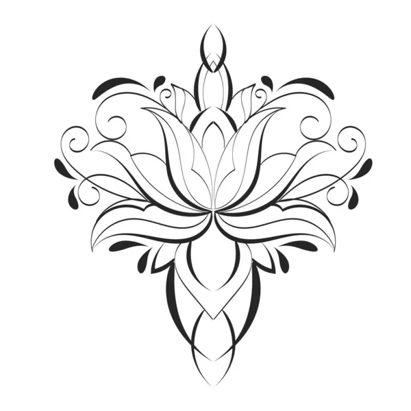 Floral Tattoo Design Print — Image vectorielle