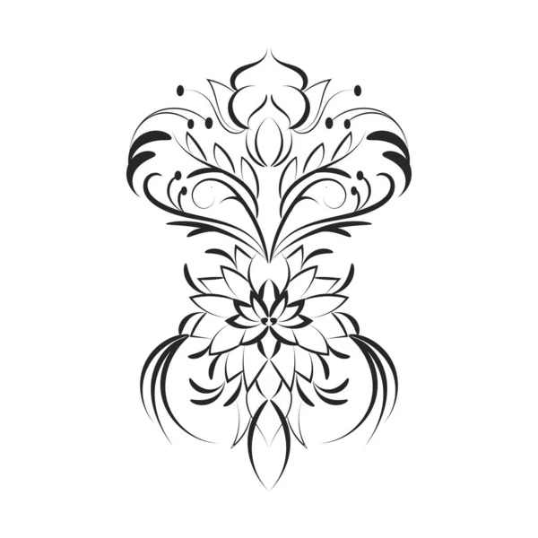 Floral Tattoo Design Print — Archivo Imágenes Vectoriales