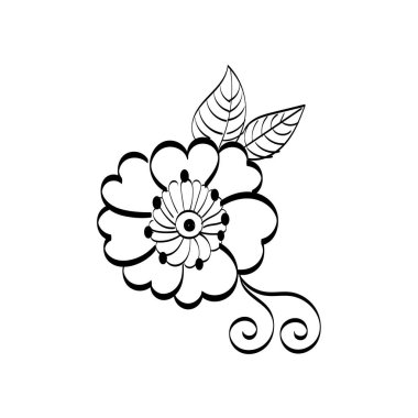 Henna Tattoo flower design. Mehndi style. Ornamental Pattern.