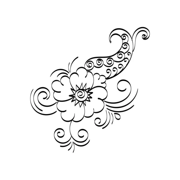 Henna Tattoo Flower Design Mehndi Style Ornamental Pattern — Stock vektor