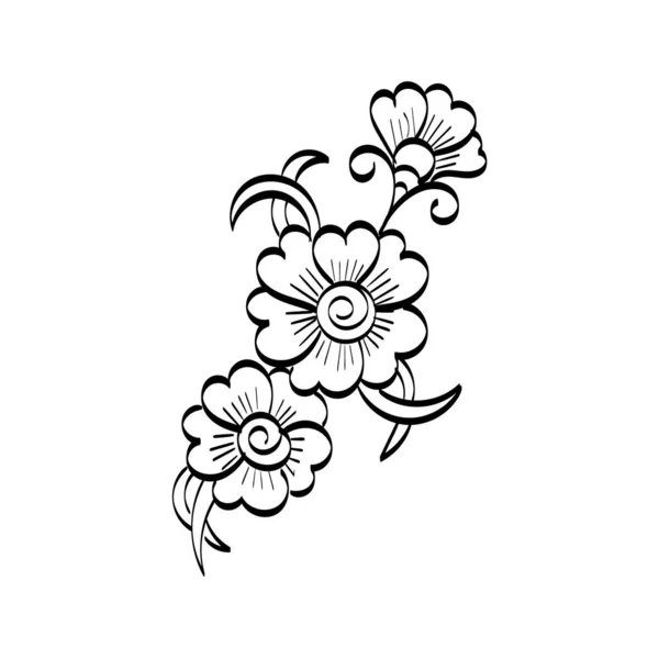Henna Tattoo Flower Design Mehndi Style Ornamental Pattern — Stock vektor