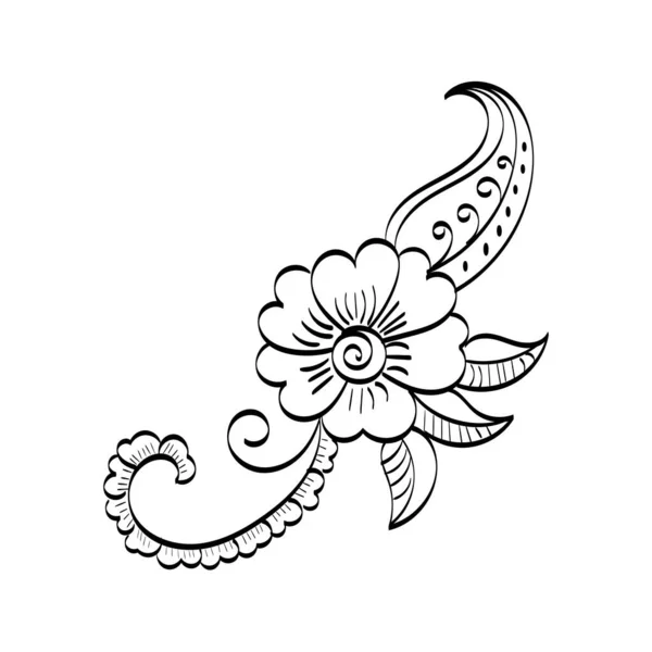 Henna Tattoo Flower Design Mehndi Style Ornamental Pattern — Archivo Imágenes Vectoriales