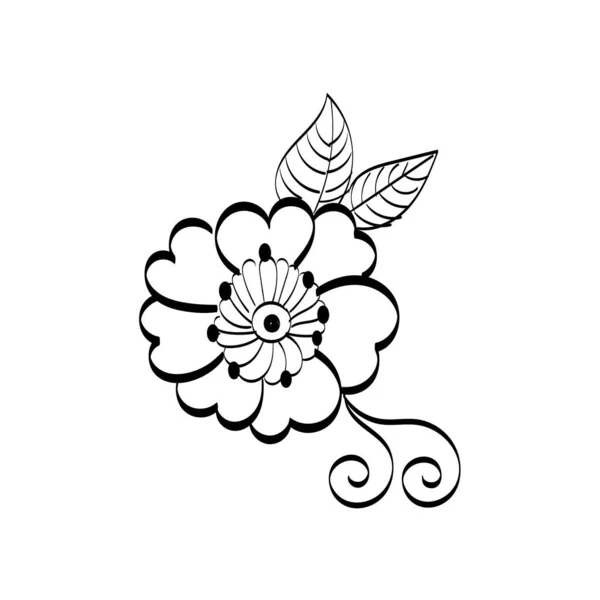 Henna Tattoo Flower Design Mehndi Style Ornamental Pattern — Stockvector