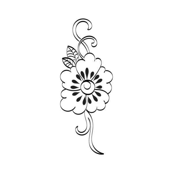 Henna Tattoo Flower Design Mehndi Style Ornamental Pattern — Stok Vektör