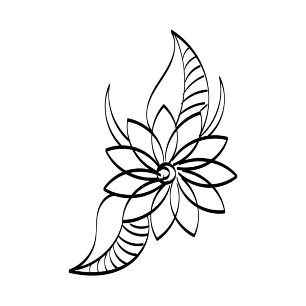 Henna Tattoo Flower Design Mehndi Style Ornamental Pattern — Stock vektor