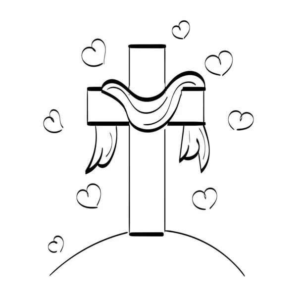 Christian Art Hand Drawn Religious Element Biblical Illustration Print Use — Vector de stock