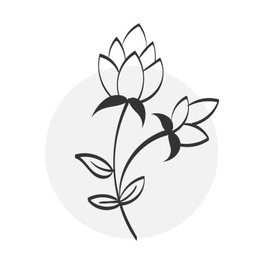 Floral Art.  flower drawing with line-art. Drawing vector graphics with floral pattern for design.