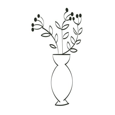 Hand Drawn Pot with Flower. Use as poster, card, flyer or T Shirt