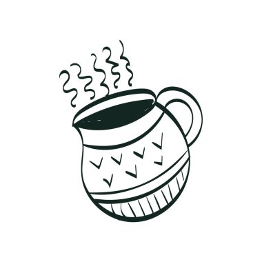 Düz dizaynlı Hygge çıkartması. Konforlu karalama çizimi.