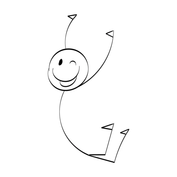 Векторна Ілюстрація Персонажа Stickman Ескіз Палички Фігури Ізольований Дизайн Друку — стоковий вектор