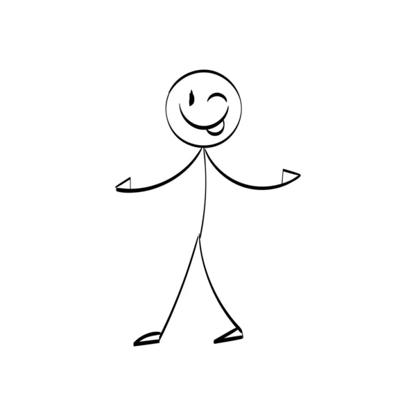 Vector Stickman Ilustración Caracteres Figura Palo Boceto Diseño Aislado Para — Vector de stock