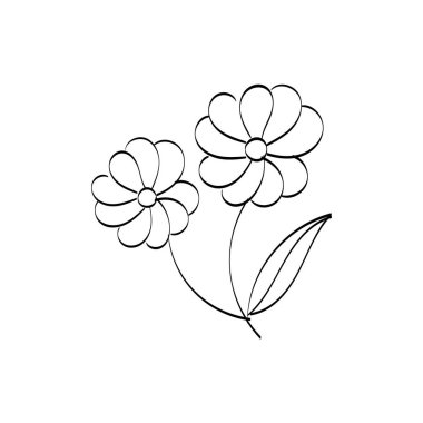 Floral Art.  flower drawing with line-art. Drawing vector graphics with floral pattern for design.