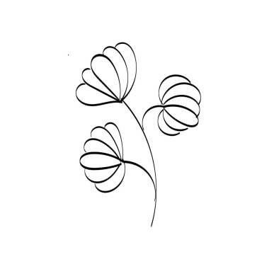 Floral Art.  flower drawing with line-art. Drawing vector graphics with floral pattern for design.