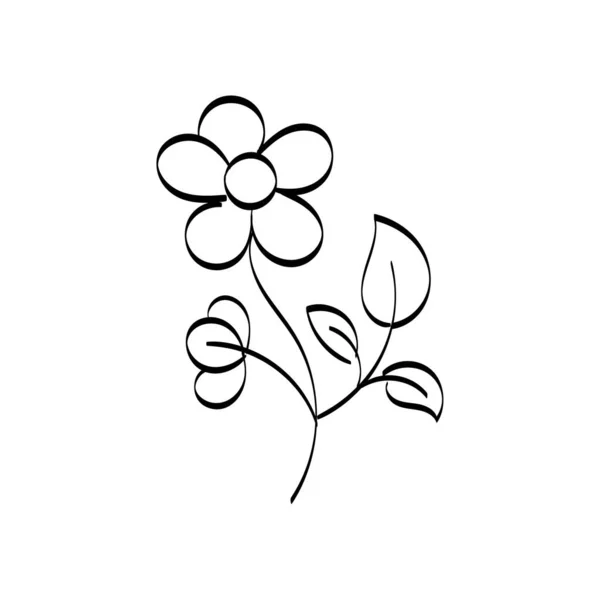 Floral Art Flower Drawing Line Art Drawing Vector Graphics Floral — 스톡 벡터