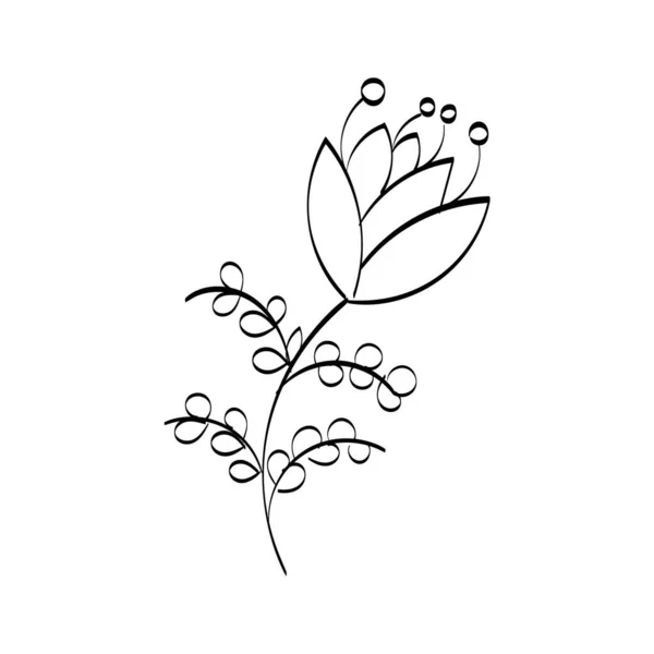 Floral Art Flower Drawing Line Art Drawing Vector Graphics Floral — Wektor stockowy