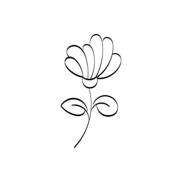Floral Art Flower Drawing Line Art Drawing Vector Graphics Floral — Stock Vector