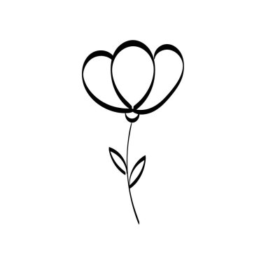 Floral Art.  flower drawing with line-art. Drawing vector graphics with floral pattern for design.