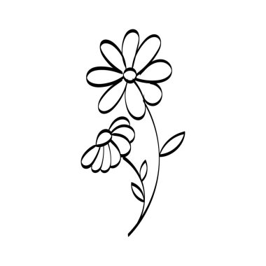 Floral Art.  flower drawing with line-art. Drawing vector graphics with floral pattern for design.