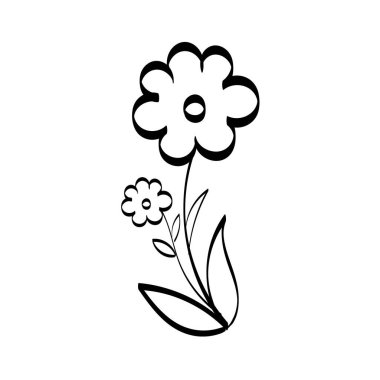 Floral Art.  flower drawing with line-art. Drawing vector graphics with floral pattern for design.