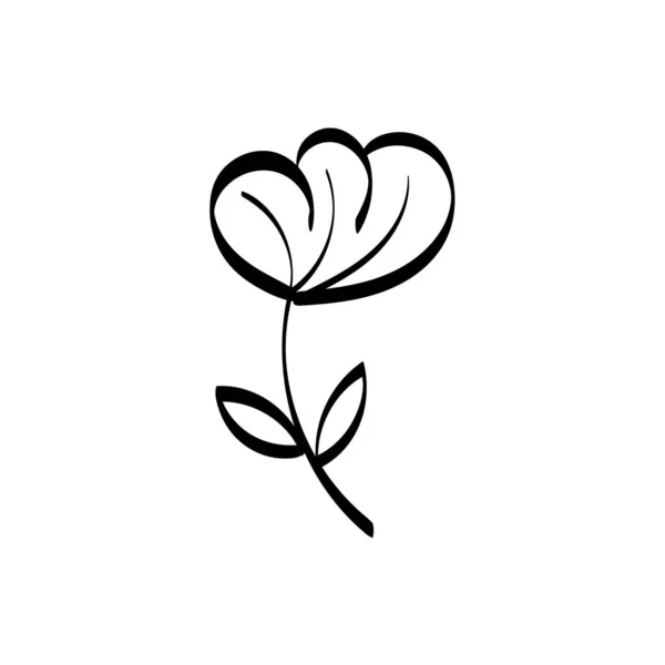 Floral Art Flower Drawing Line Art Drawing Vector Graphics Floral — Archivo Imágenes Vectoriales