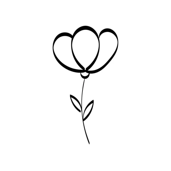 Floral Art Flower Drawing Line Art Drawing Vector Graphics Floral — Διανυσματικό Αρχείο