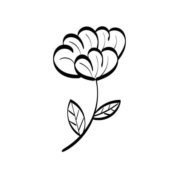 Floral Art Flower Drawing Line Art Drawing Vector Graphics Floral — Archivo Imágenes Vectoriales