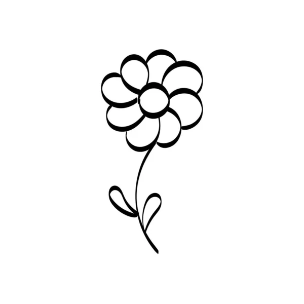 Floral Art Flower Drawing Line Art Drawing Vector Graphics Floral — Archivo Imágenes Vectoriales